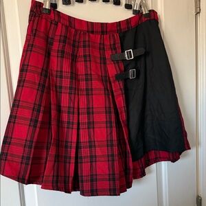 Hot Topic Red and Black Asymmetrical Skirt